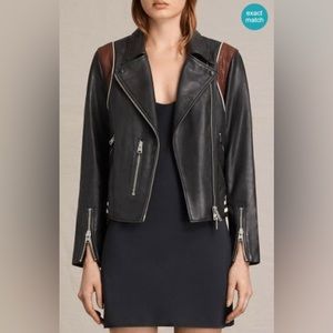 All Saints leather bomber jacket